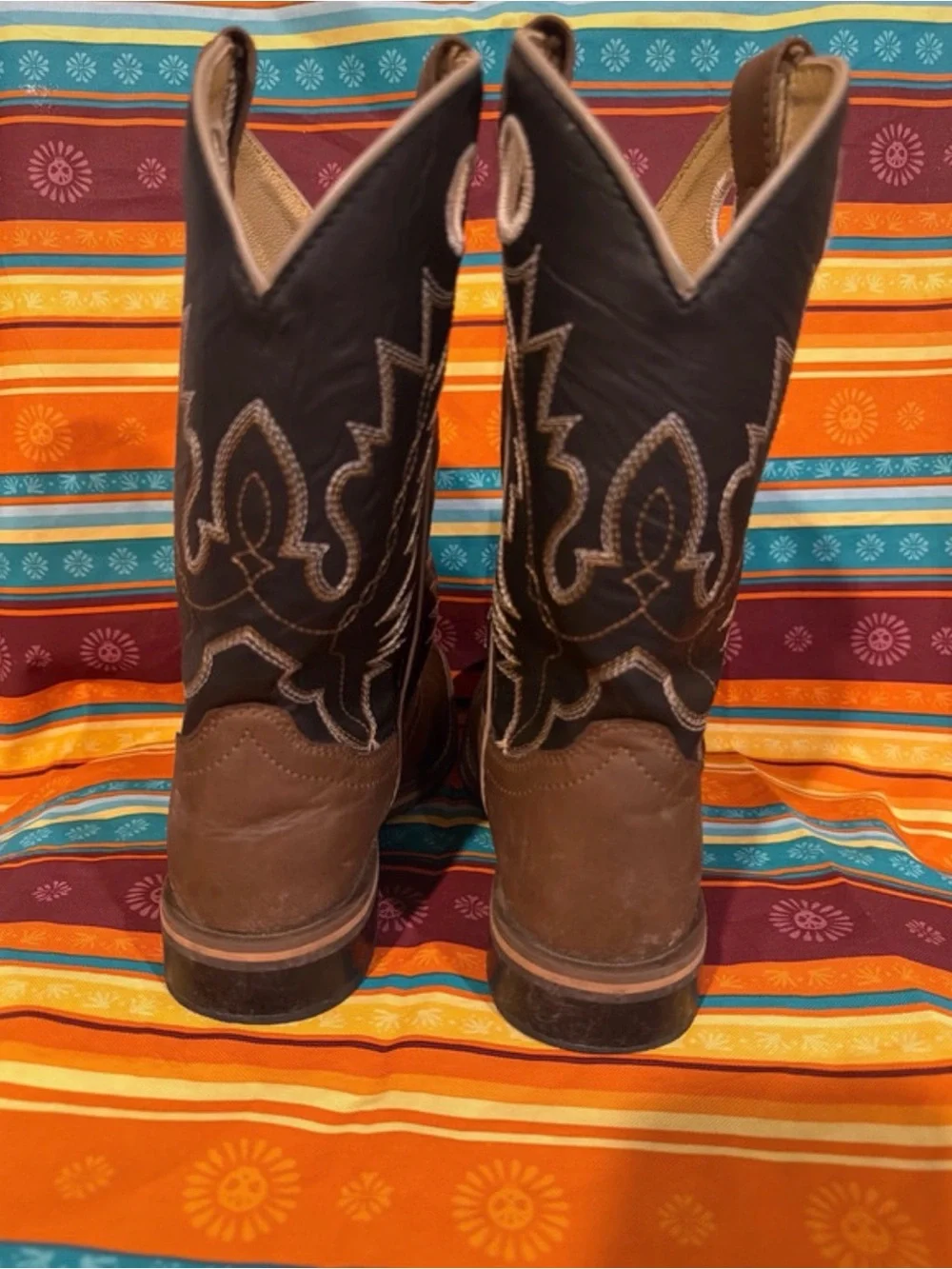 Kids Smokey Mountain Brown Two-Tone Western Cowboy Boots